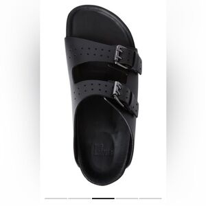 New w/o box  THE KOOPLES Black leather Slide Sandals Size 40 Unisex